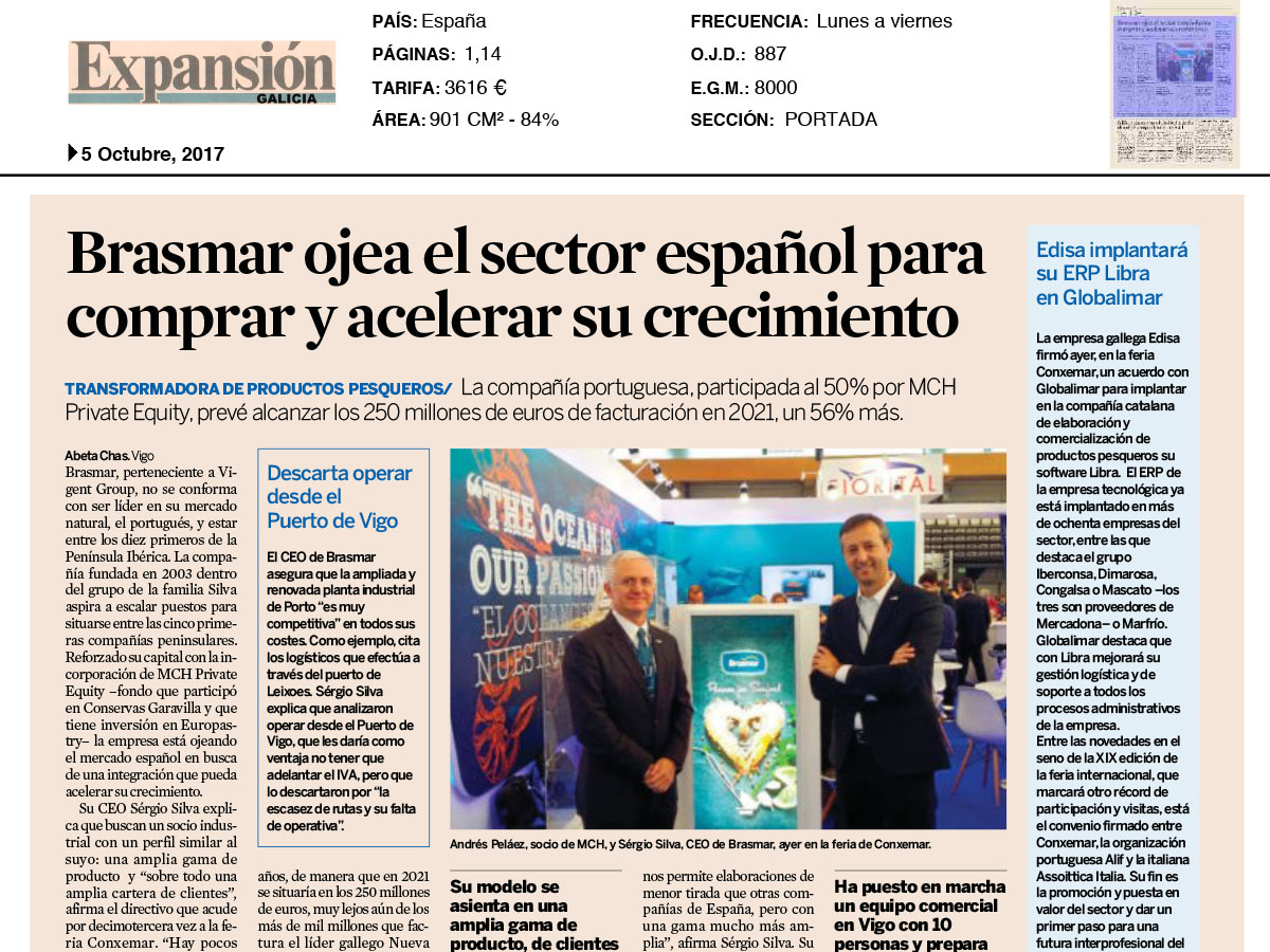 Brasmar ojea el sector español para comprar y acelerar su crecimiento – Expansión Galícia