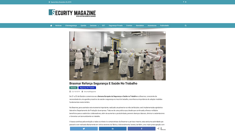Brasmar Reforça Segurança e Saúde no Trabalho – Security Magazine
